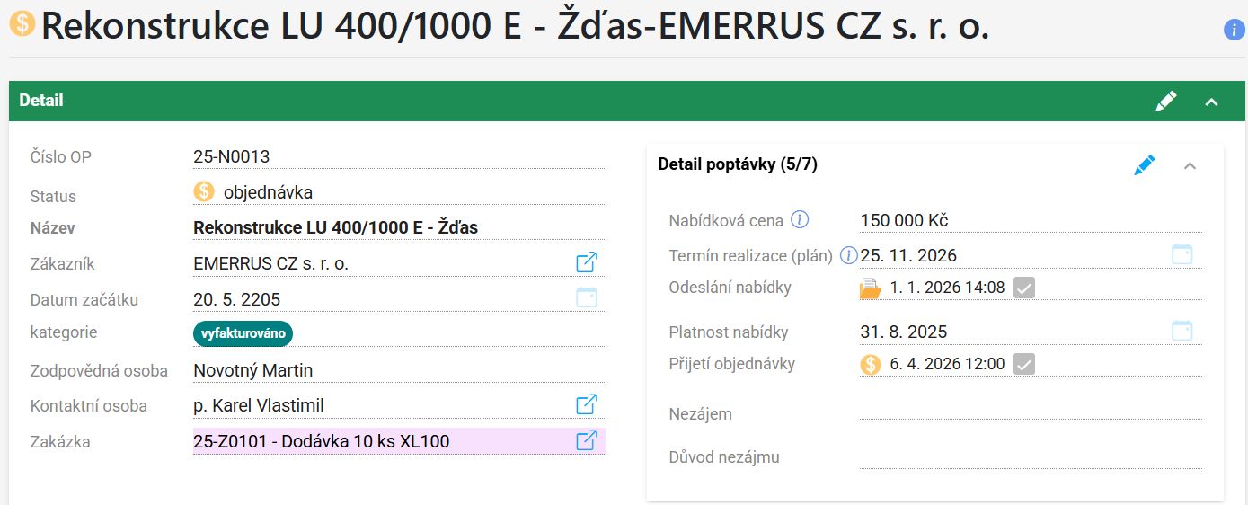 Projekty – nabídka termínů